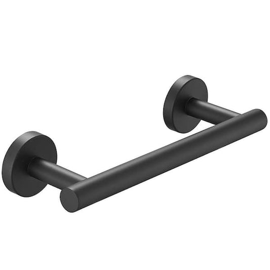 BWE Single Post Wall Mounted Towel Bar Toilet Paper Holder in Matte Black A-91004-Black-3