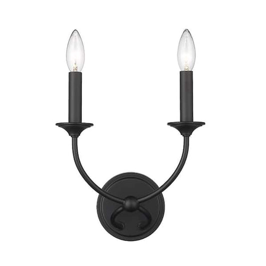 Unbranded Arabella 2-Light Matte Black Wall Sconce 3500-2S-MB