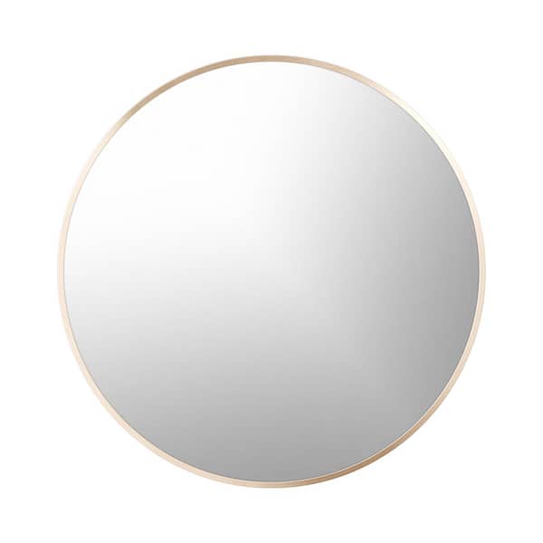 Home Decorators Collection Mona 24 in. W x 24 in. H Round Stainless Steel Framed Wall Bathroom Vanity Mirror in Matte Gold 21121-M24-MG