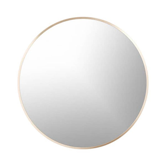 Home Decorators Collection Mona 24 in. W x 24 in. H Round Stainless Steel Framed Wall Bathroom Vanity Mirror in Matte Gold 21121-M24-MG