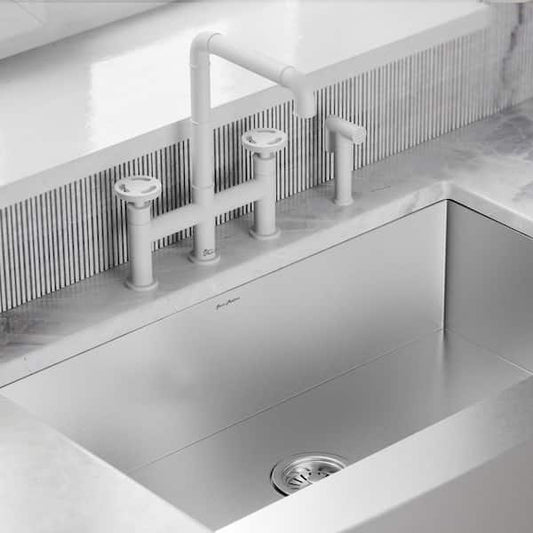 Swiss Madison Avallon Pro 2-Handle Standard Kitchen Faucet with Side Sprayer in Matte White SM-KF79MW