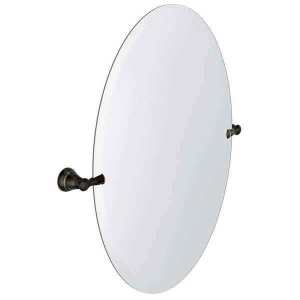 MOEN Banbury 23 in. x 26 in. Frameless Pivoting Single Wall Mirror in Mediterranean Bronze Y2692BRB