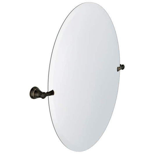 MOEN Banbury 23 in. x 26 in. Frameless Pivoting Single Wall Mirror in Mediterranean Bronze Y2692BRB