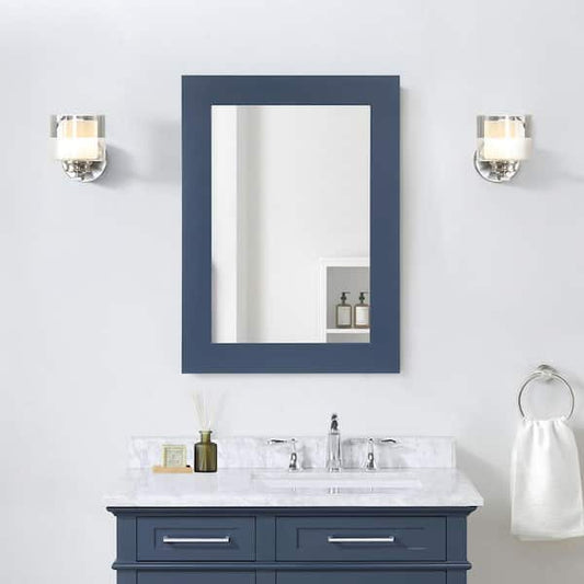 Home Decorators Collection Sonoma 22 in. W x 30 in. H Rectangular Framed Wall Mount Bathroom Vanity Mirror in Midnight Blue Sonoma MR-MB