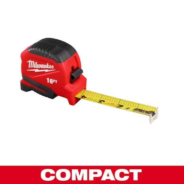 Milwaukee 16 ft. Compact Tape Measure with Fractional Scale 48-22-1716