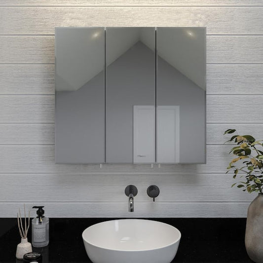 Croydex 30 in. W x 26 in. H Frameless Aluminum Recessed or Surface-Mount Bathroom Medicine Cabinet with Easy Hang System WC101869HD