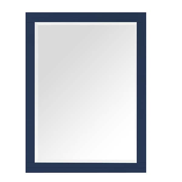 Home Decorators Collection Sturgess 27 in. W x 36 in. H Rectangular Wood Framed Wall Bathroom Vanity Mirror in Navy Blue 19111-M27-NB