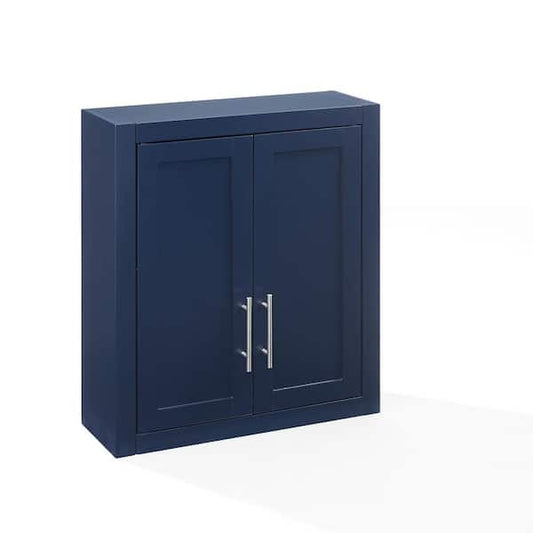 CROSLEY FURNITURE Savannah 22 in. x 26 in. Blue Surface Mount Medicine Cabinet without Mirror CF7027-NV