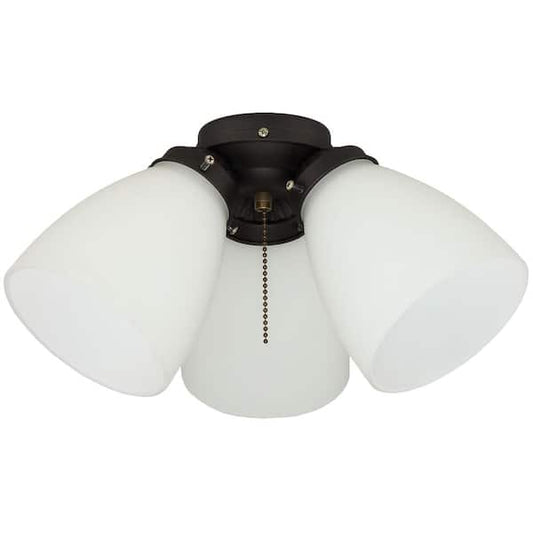 Hampton Bay 3-Light Oil Rubbed Bronze Ceiling Fan Shades LED Light Kit 91384
