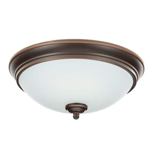 Hampton Bay Clifton 11 in. Oil Rubbed Bronze Selectable LED Flush Mount HUI8011L-5/ORB