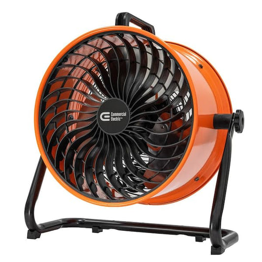 Commercial Electric 16 in. 3-Speed Drum Floor Fan in Orange High Velocity Turbo SFD5-400B