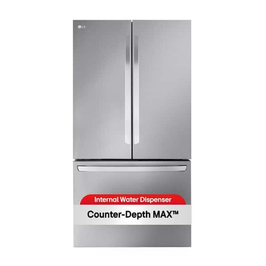LG 27 cu. ft. Smart Counter-Depth MAX French Door Refrigerator with Internal Water Dispenser in PrintProof Stainless Steel LRFLC2706S