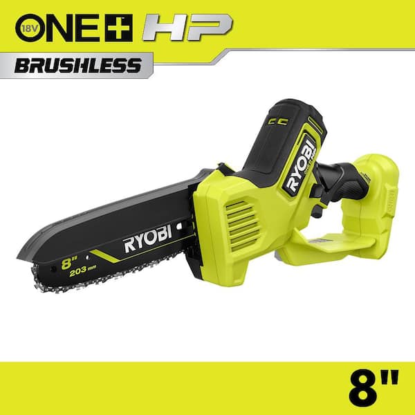 RYOBI ONE+ HP 18V Brushless 8 in. Battery Compact Pruning Mini Chainsaw (Tool Only) PSBCW01B