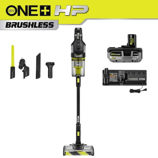RYOBI ONE+ HP 18V Cordless Advanced WHISPER Series Stick Vacuum Kit with 4.0 Ah Battery and Charger PBLSV719K