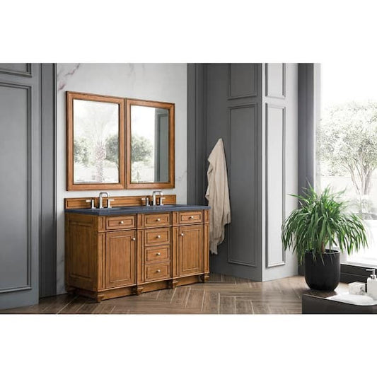 James Martin Vanities Bristol 29 in. W x 40 in. H Small Framed Rectangular Wall Mount Bathroom Vanity Mirror in Saddle Brown 157-M29-SBR