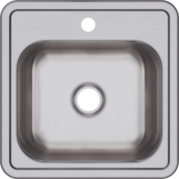 Elkay Dayton 15 in. Drop-in Single Bowl Satin Stainless Steel Bar Sink Only D115151