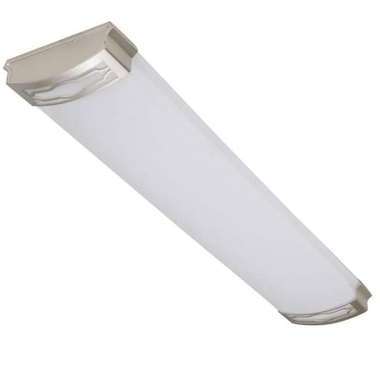 Commercial Electric Moroccan 48 in. x 10 in. Satin Nickel CCT Selectable LED Flush Mount Ceiling Light 4000 Dimmable Lumens LF1239NK748LFCH