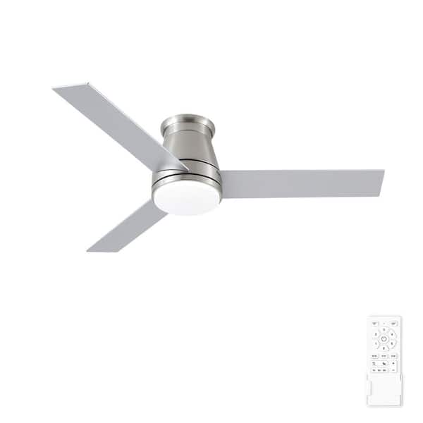 Sevenine Topsky 48 in. Indoor Brushed Nickel Low Profile Standard Ceiling Fan with Light and Dual-Finish Blades 2HDY1153SN48