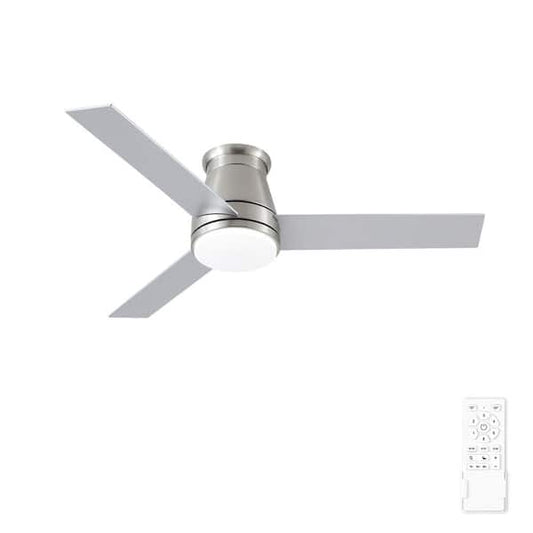 Sevenine Topsky 48 in. Indoor Brushed Nickel Low Profile Standard Ceiling Fan with Light and Dual-Finish Blades 2HDY1153SN48