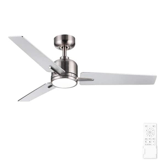Sevenine Kaleido 48 in. Indoor Brushed Nickel Standard Ceiling Fan with Light and Dual-Finish Blades 2HDY1235SN48