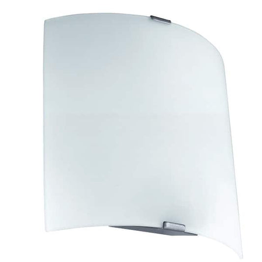 Eglo Grafik 6.89 in. W x 8.25 in. H 1-Light Silver Integrated LED Wall Sconce with Polished Glass Shade 94599A