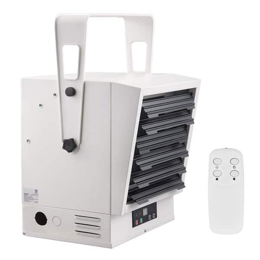 SKYSHALO Electric Garage Heater, 10000-Watt Digital Fan-Forced Wall Ceiling Mount Shop Heater with Overheat Protection GJSDDCKJR10KWXJC6V7-0819
