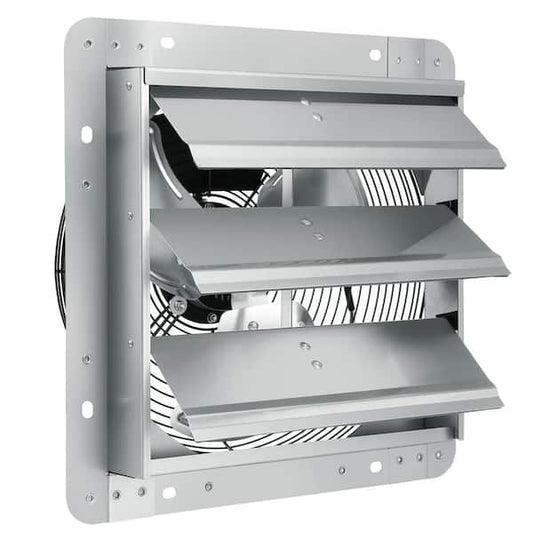 VEVOR 12 in. Shutter Exhaust Fan High-Speed 1000 CFM Aluminum Wall Mount Attic Fan, Wall Fan with Ventilation and Cooling BYCSPQSDJAC12DLJSV1