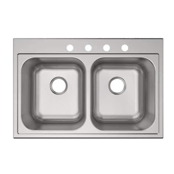 Elkay Parkway 33 in. Drop-in Single Bowl 20-Gauge Stainless Steel Kitchen Sink Only HDDB332294PW