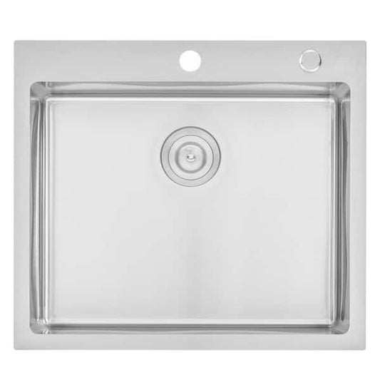 eModernDecor Drop-In Topmount 16-Gauge Stainless Steel 25 in. x 22 in. x 10 in. Single Bowl Kitchen Sink RT2522