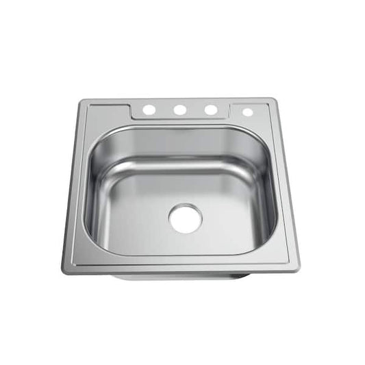 Glacier Bay 25 in. Drop-in Single Bowl 22 Gauge Stainless Steel Kitchen Sink VT2522A16