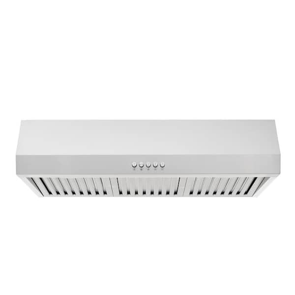Vissani Sarela 30 in. W x 7 in. H 500CFM Convertible Under Cabinet Range Hood in Stainless Steel with LED Lights and Filter 1803B/HP11(75)