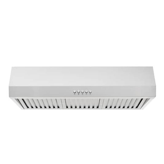 Vissani Sarela 30 in. W x 7 in. H 500CFM Convertible Under Cabinet Range Hood in Stainless Steel with LED Lights and Filter 1803B/HP11(75)