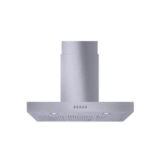 Vissani Lora 30 in. 350 CFM Convertible T-Shape Wall Mount Range Hood in Stainless Steel with Charcoal Filters and LED Lighting 627T/YP11(75)