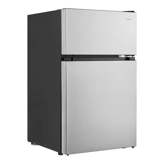 Vissani 3.1 cu. ft. 2-Door Mini Refrigerator in Stainless Steel with Freezer, ENERGY STAR HVDR31GSE