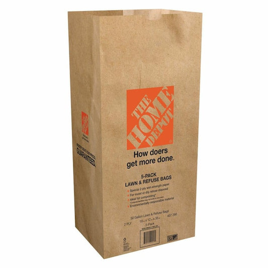 The Home Depot 30 Gal. Paper Lawn and Leaf Bags - 20 Count 30GPLLB20C