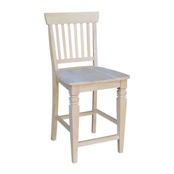 International Concepts Seattle 24 in. Unfinished Wood Bar Stool S-112