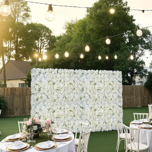 VEVOR 3D Flower Wall Panel 2.56 in. x 15 in. Artificial Rose Hedge Panel Floral Wall Background Mesh Backing Mat 24-Pieces PJSRZZWQ24PCRIA85V0