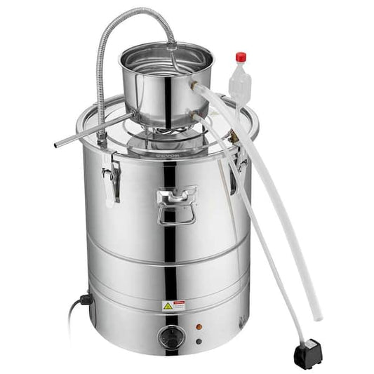 VEVOR Alcohol Still, 9 Gal. 30 L Water Alcohol Distiller, Home Distillery Kit for DIY Whisky Wine Brandy, Silver DLNTZLQYYS30LDVQVV1