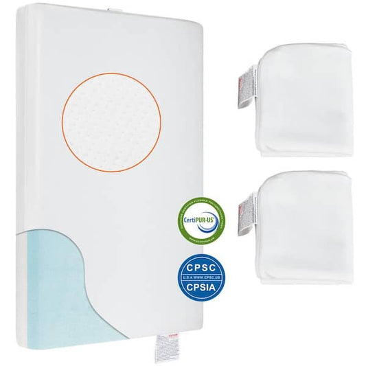 VEVOR White Crib Mattress with 2 Removable Covers 24 in. x 38 in. x 3.1 in. Double-Sided Crib Mattress for Infant and Toddler YECCDSMK0000VBDI5V0