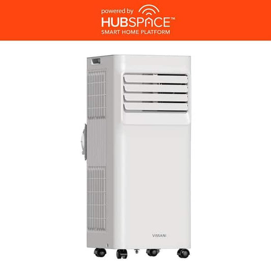 Vissani 6,000 (DOE) BTU 115-Volt Portable Air Conditioner for 250 sq. ft Rooms in White, Powered by Hubspace VAP06R1AWTS