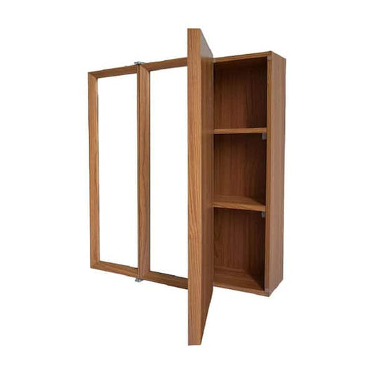 WallBeyond 24 in. W x24. 25 in. H Rectangular wooden Three-door style Medicine Cabinet with Mirror 350603