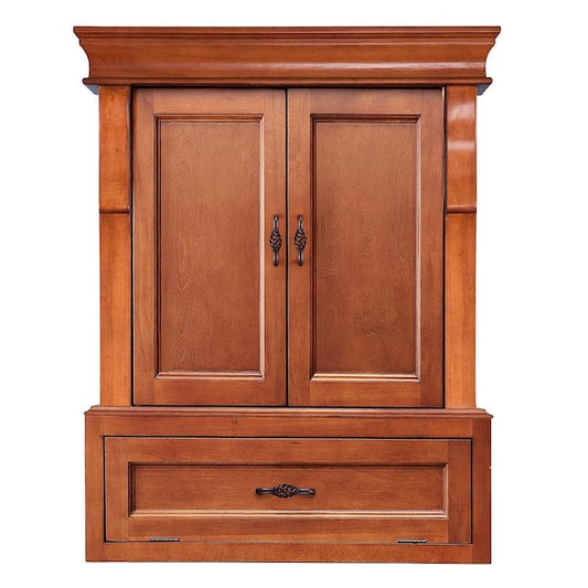 Home Decorators Collection Naples 26.5 in. W x 8 in. D x 32.8 in. H Bathroom Storage Wall Cabinet in Warm Cinnamon NACO2633
