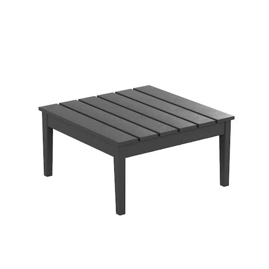 WESTIN OUTDOOR Shoreside Gray Modern 17 in. Tall Square HDPE Plastic Outdoor Patio Conversation Coffee Table OP8002-GY