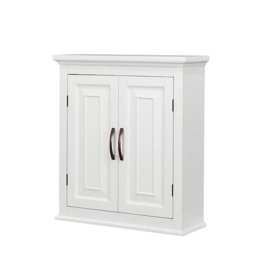 Teamson Home St. James 22.25 in. W Wooden Wall Cabinet with 2 Shelves in White ELG-HD-590
