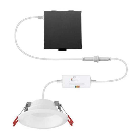 Commercial Electric Elite Series 4 in. LED DuoBright, 3-Level Lumen Select, Deep Baffle Canless Recessed Light, Adjustable CCT 92223