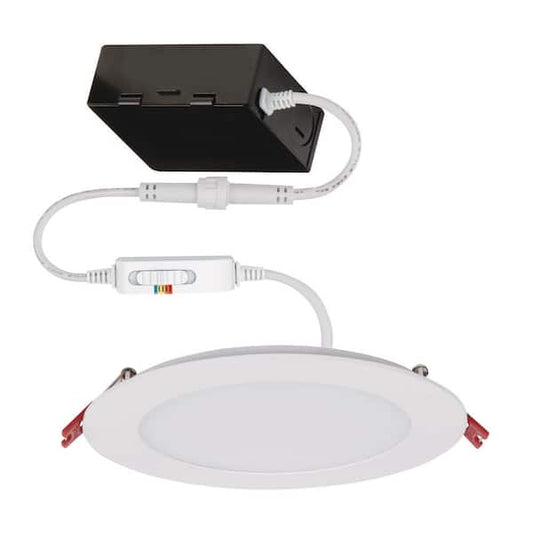 Commercial Electric Premium Series 6 in. LED, 2-Level Lumen Select, Ultraslim Canless Recessed Light, Adjustable CCT 92332