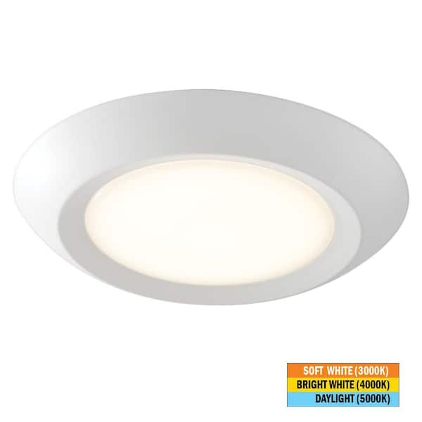 Commercial Electric 10 in. 18-Watt Adjustable CCT Disk Light LED Flush Mount Light Fixture 1500 Lumens J-Box Compatible 120V Dimmable 564131110