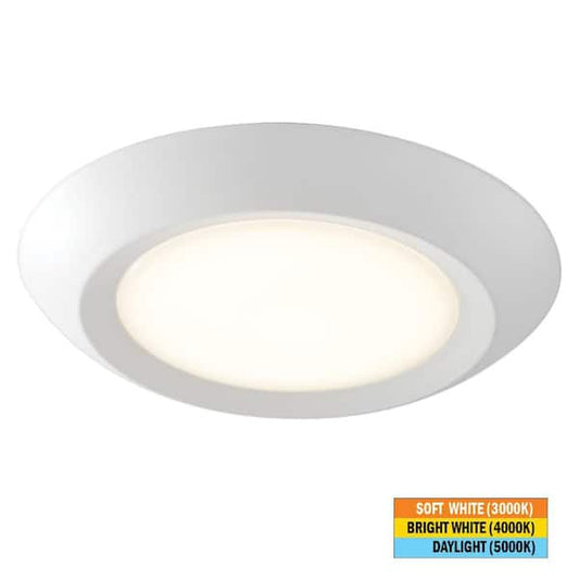 Commercial Electric 10 in. 18-Watt Adjustable CCT Disk Light LED Flush Mount Light Fixture 1500 Lumens J-Box Compatible 120V Dimmable 564131110