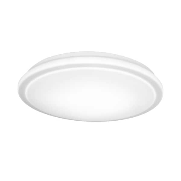 Commercial Electric 12 in. Low Profile LED Flush Mount Round Closet Light Fixture 1100 Lumens 3000K 4000K 5000K Dimmable Hallway Stairwell 564481111
