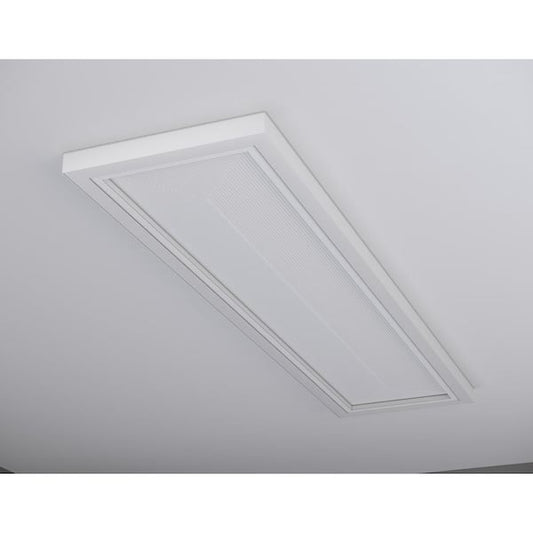 Commercial Electric 48 in. x 10 in. Low Profile Flat Panel White Dimmable 5CCT Selectable LED with Night Light Flush Mount Ceiling Light FP1453WH748LFCH